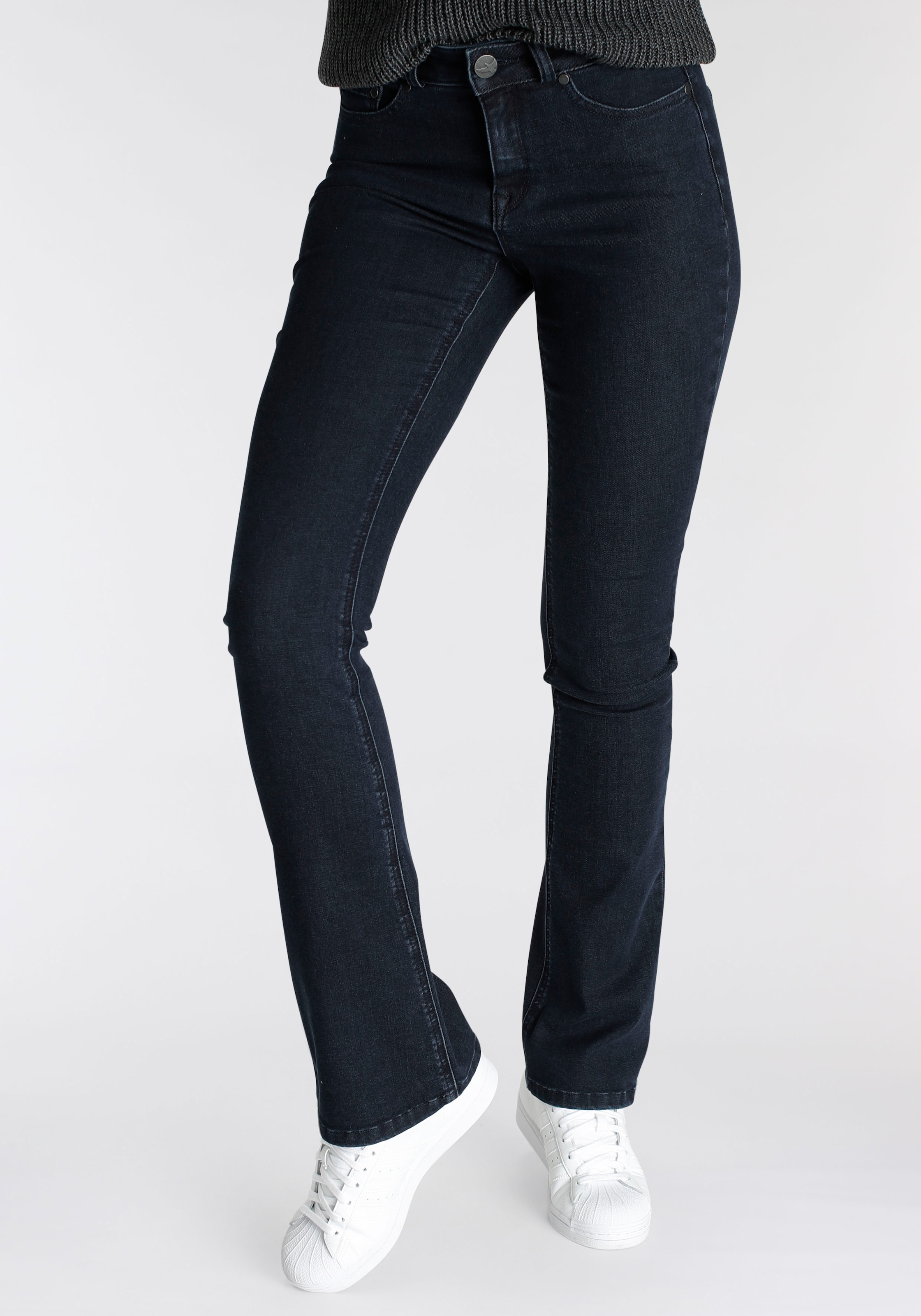 Arizona Bootcut-Jeans »Ultra Soft«, elastische Passform,  ausgestellte Beinform,  hohe Leibhöhe