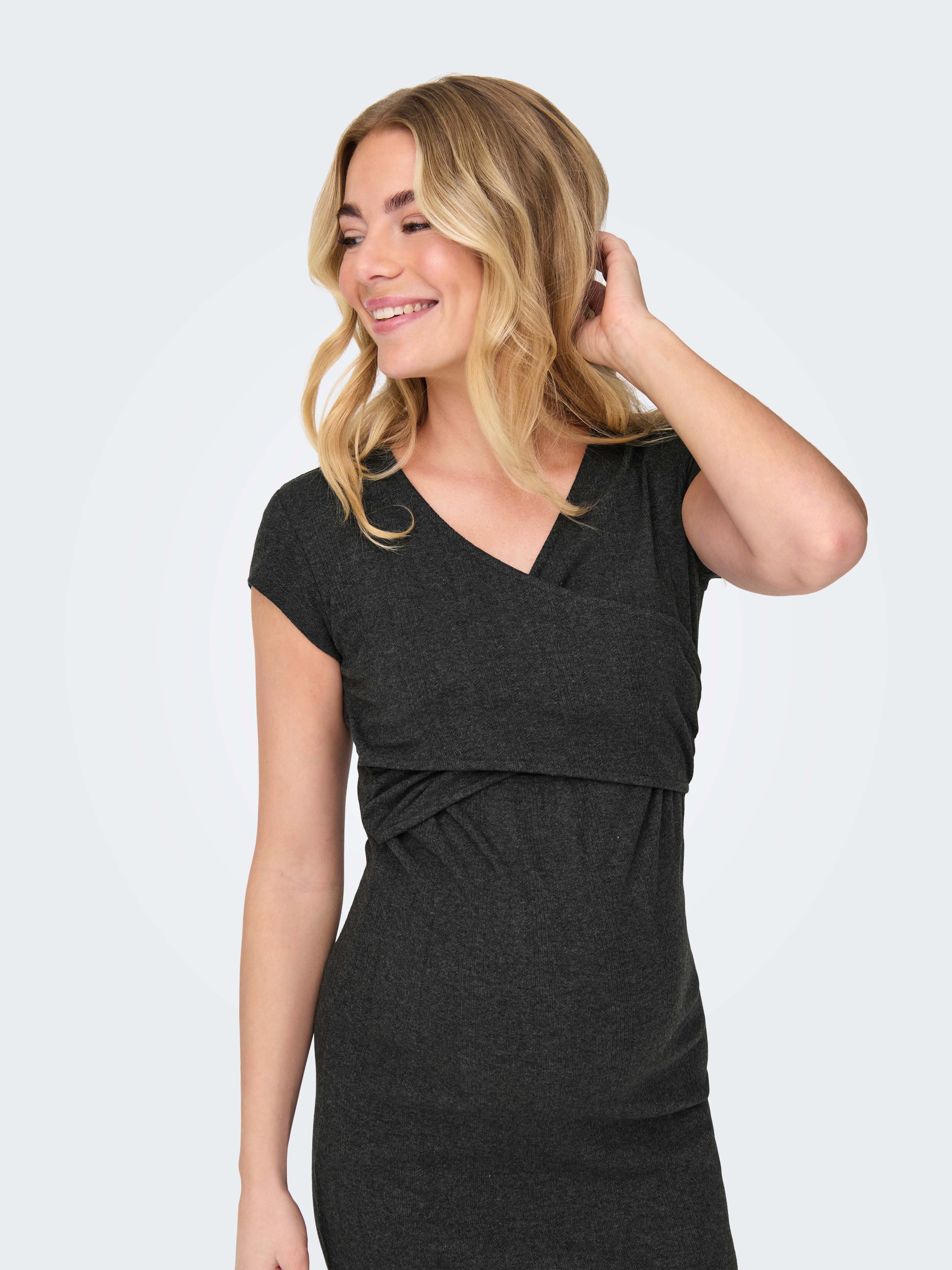 OLMLARA Midikleid Dark Grey Melange