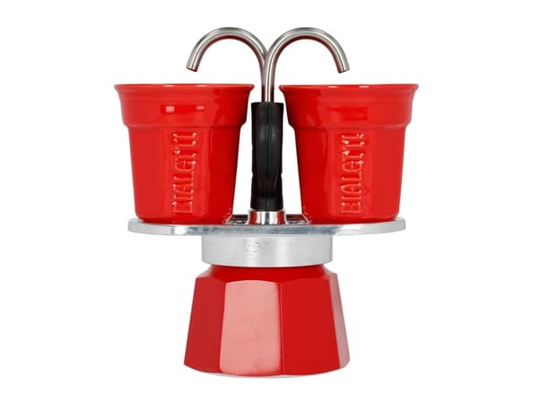 Bialetti Mini Express, Mokkagryte, 0,09 l, Rød, Aluminium, 2 kopper, 1 stykker