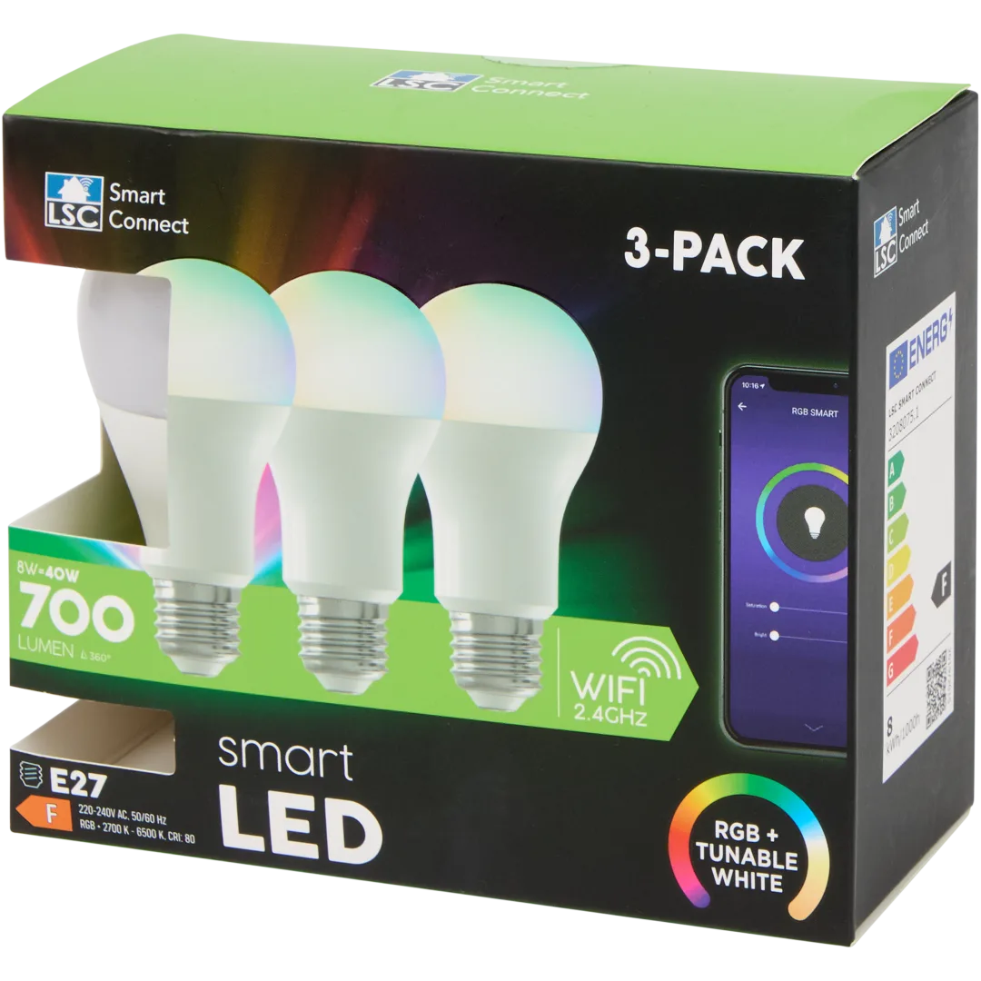 LSC Smart Connect slimme ledlampen 3 stuks | 8 - 40 watt | 700 lumen