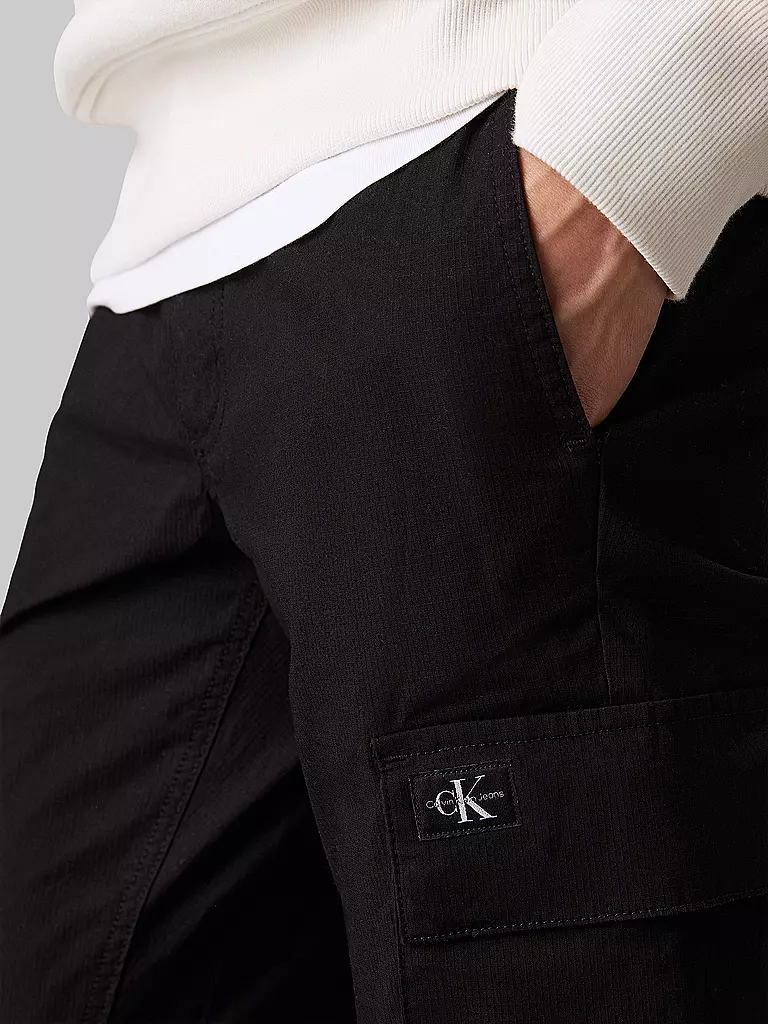 CALVIN KLEIN JEANS Cargohose Skinny Fit schwarz
