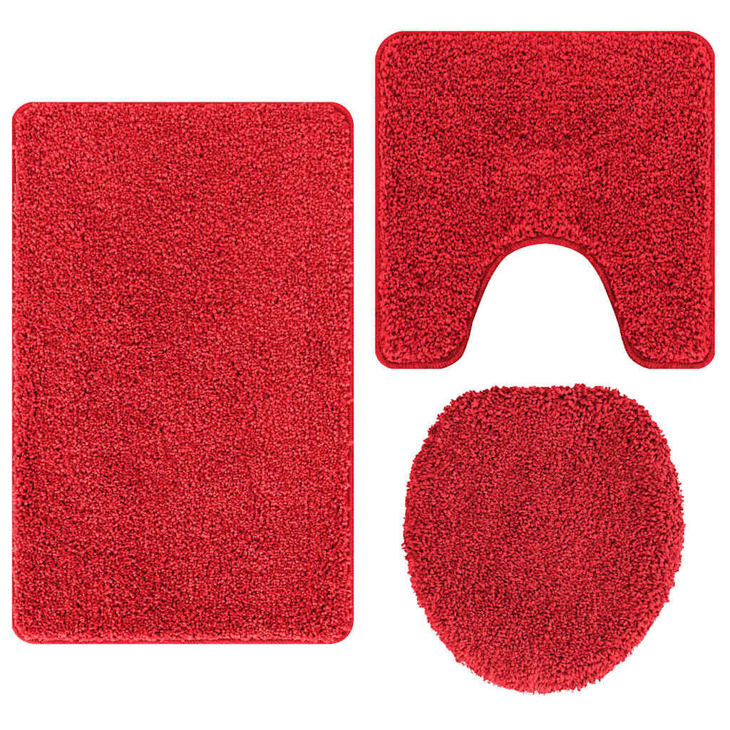 vidaXL Antislip badmattenset 3-delig rood