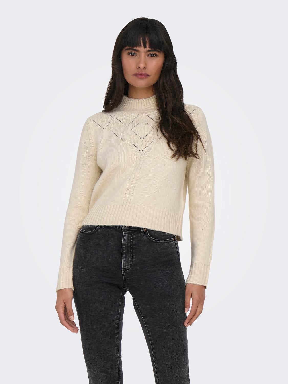 ONLALLIE Strickpullover Whitecap Gray