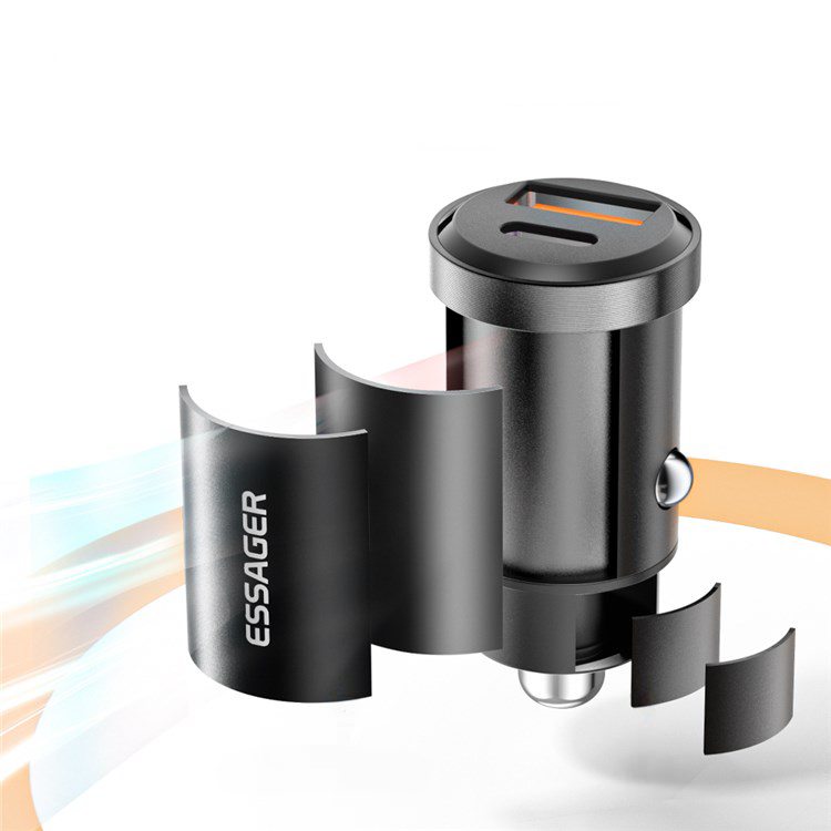 (30W) USB A / USB C Auto KFZ Ladegerät PD 3.0 / QC 3.0 - Schwarz