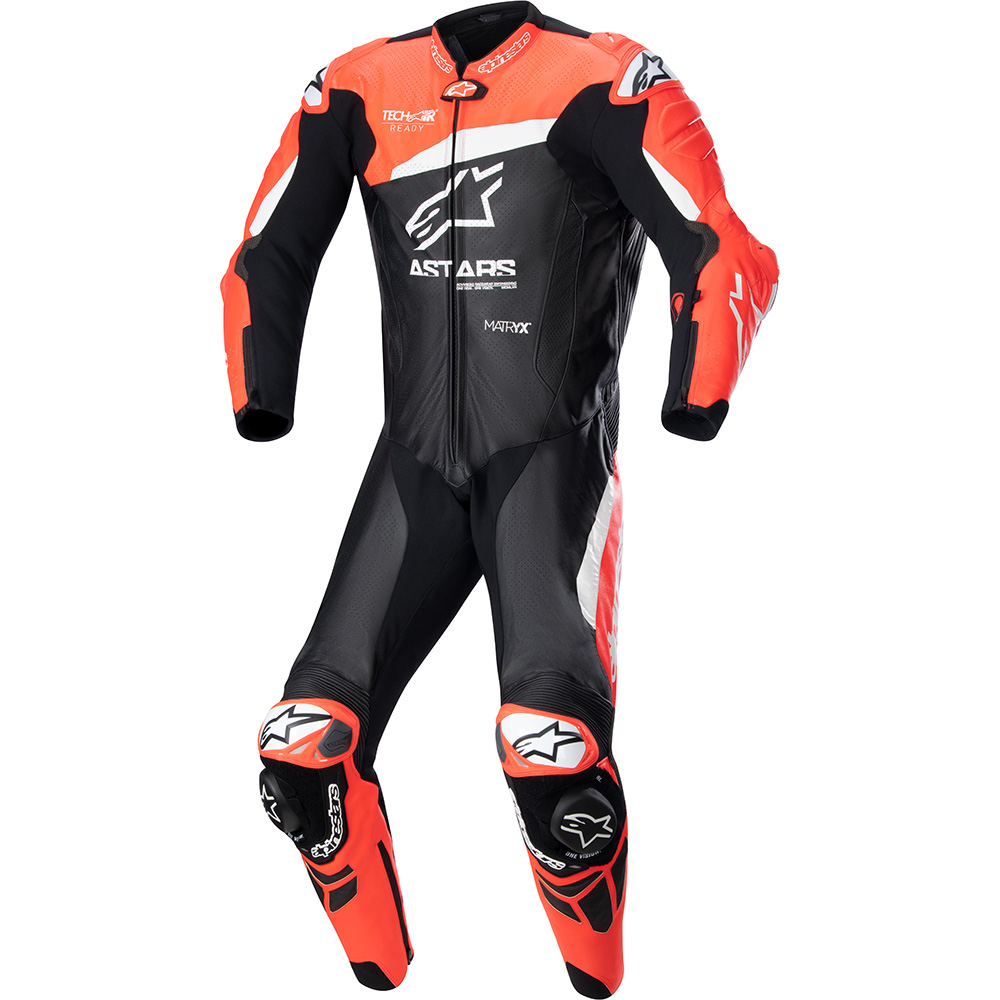Alpinestars - Combinaison GP Plus V4 - 1 pièce Noir / Rouge fluo / Blanc