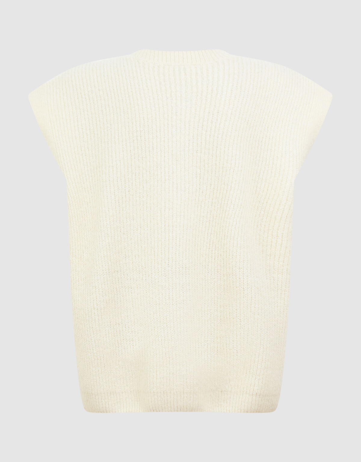 Gebreid Sleeveless Vest Gebroken Wit