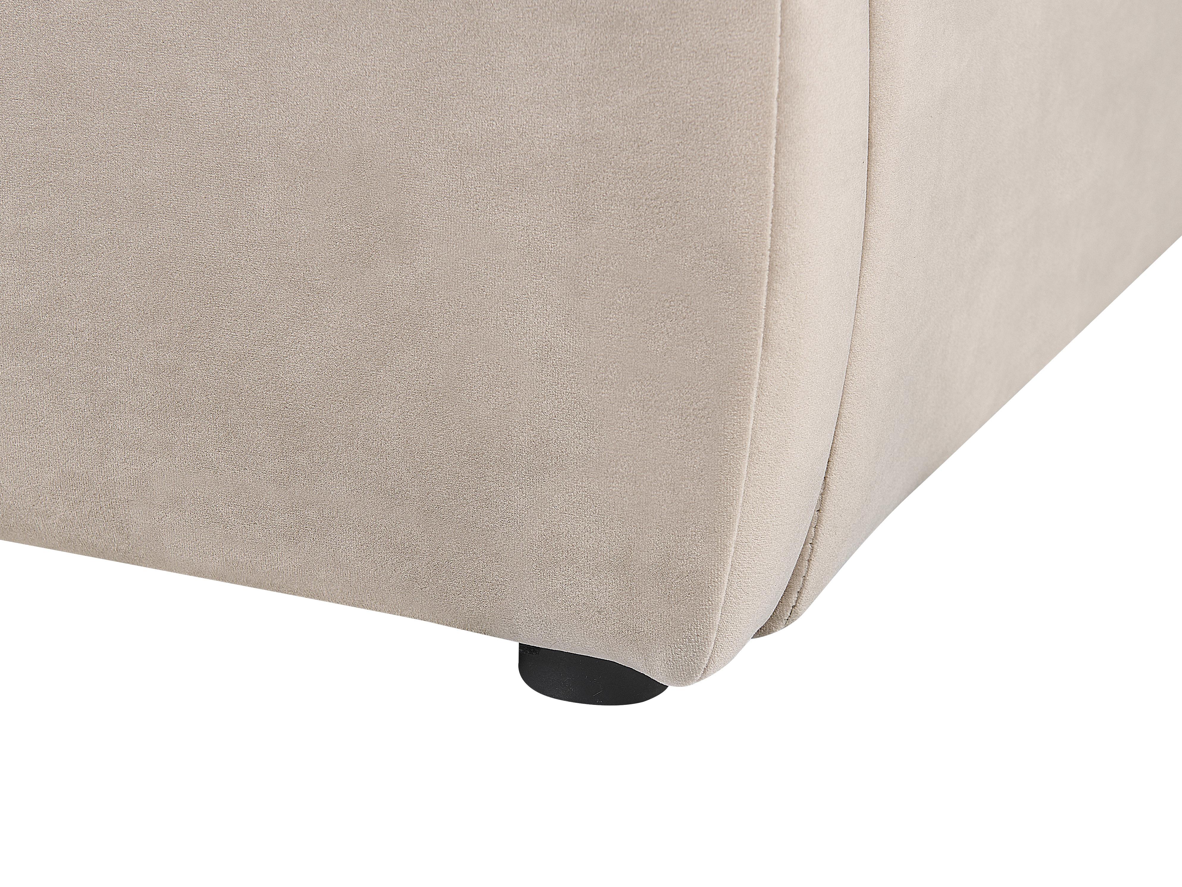 Bed Fluweel BAJONNA 160 x 200 cm Taupe