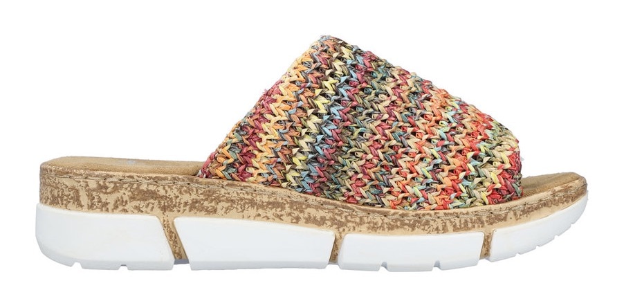 Rieker Pantolette  , Keilabsatz, Sommerschuh, Schlappen im Sommerlook