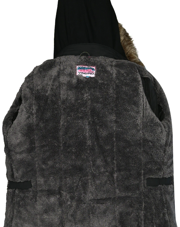 Winterparka TEISHA mit Kunstfellbesatz in schwarz