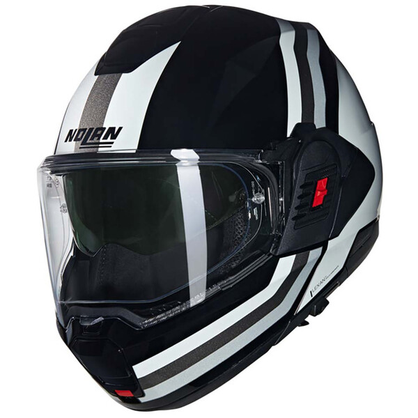 Nolan - Casque N120-1 Lineo N-Com Noir / Blanc / Argent / Brillant