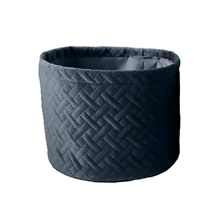 Panier en velours polyester bleu nuit Azao