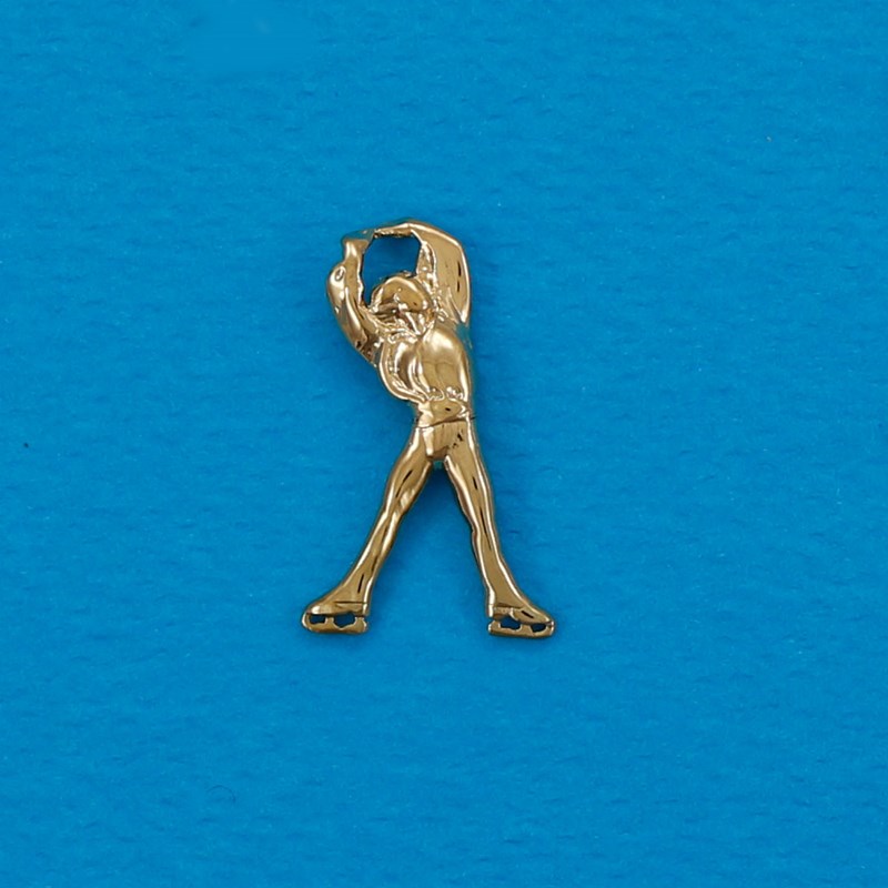 Pendentif patineur - Plaqué or