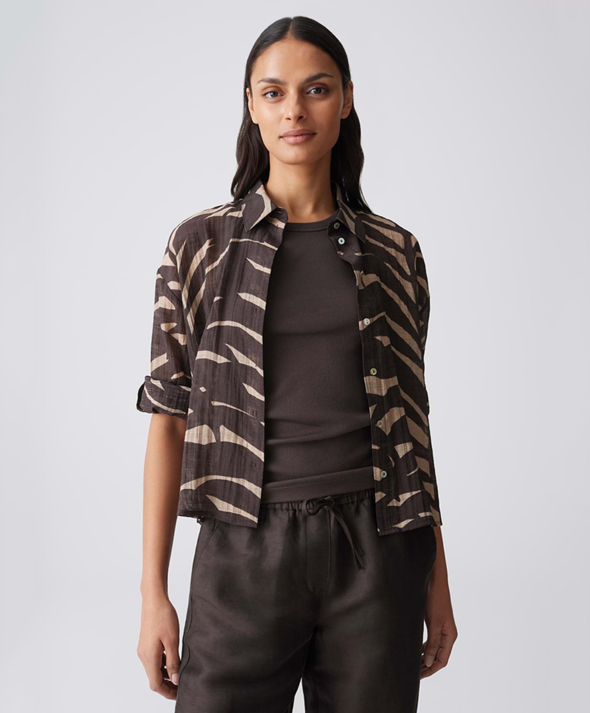 OPUS Dames blouse bruin
