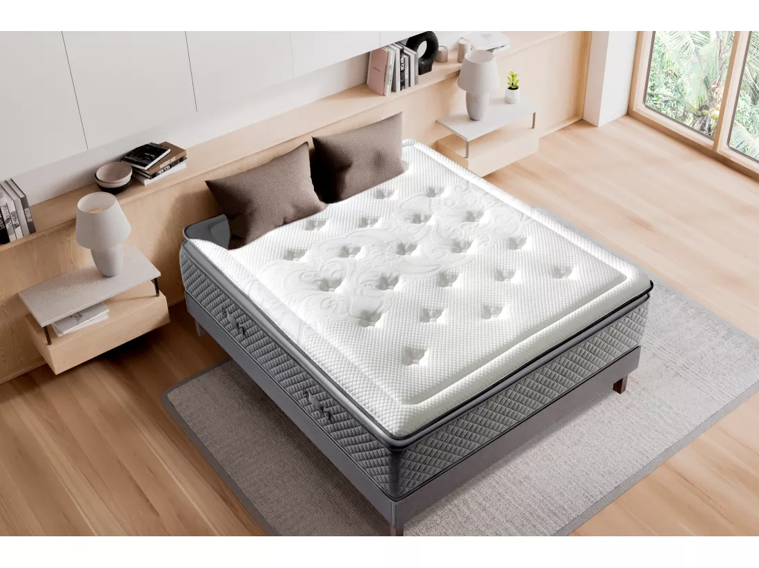 Matelas Mousse 180x200 Amsterdam - Ferme - Réversible - Côté Été/hiver - H30 Cm