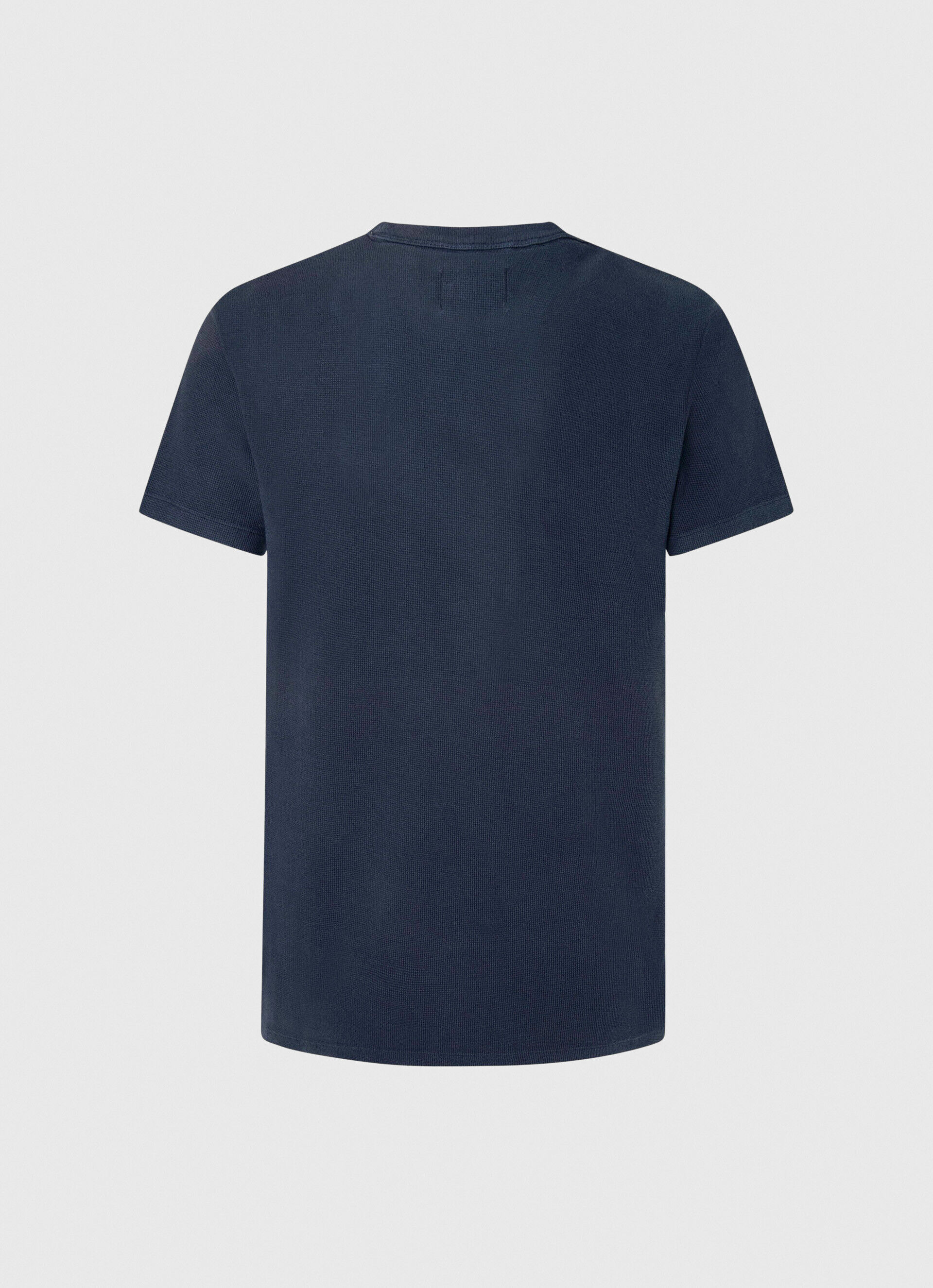 Camiseta de algodão com textura waffle - azul dulwich