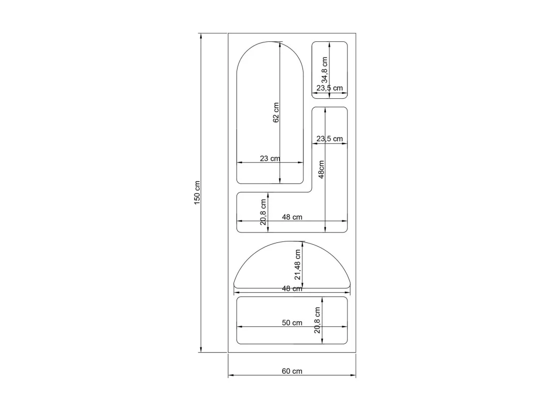 Etagère avec 5 niches - Noir - LUELA