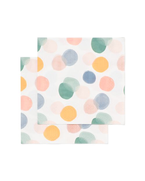 20 serviettes en papier 33x33 pois