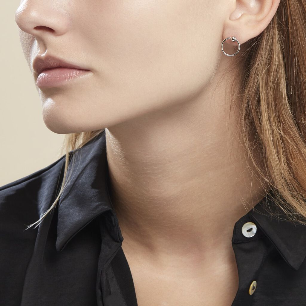 Boucles D'oreilles Pendantes Tatyanna Argent Blanc
