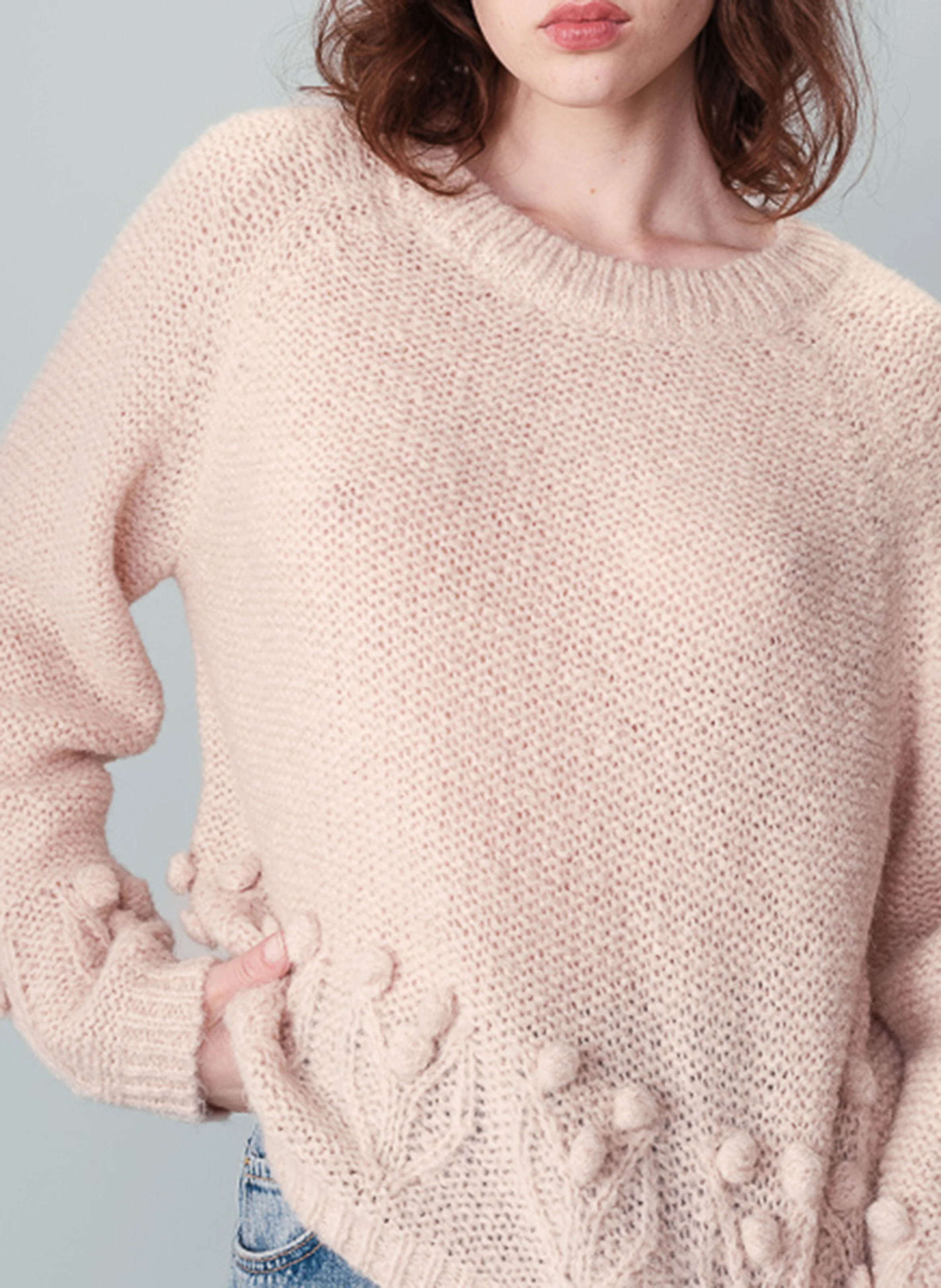 NAURINE - Pull col rond| Rose