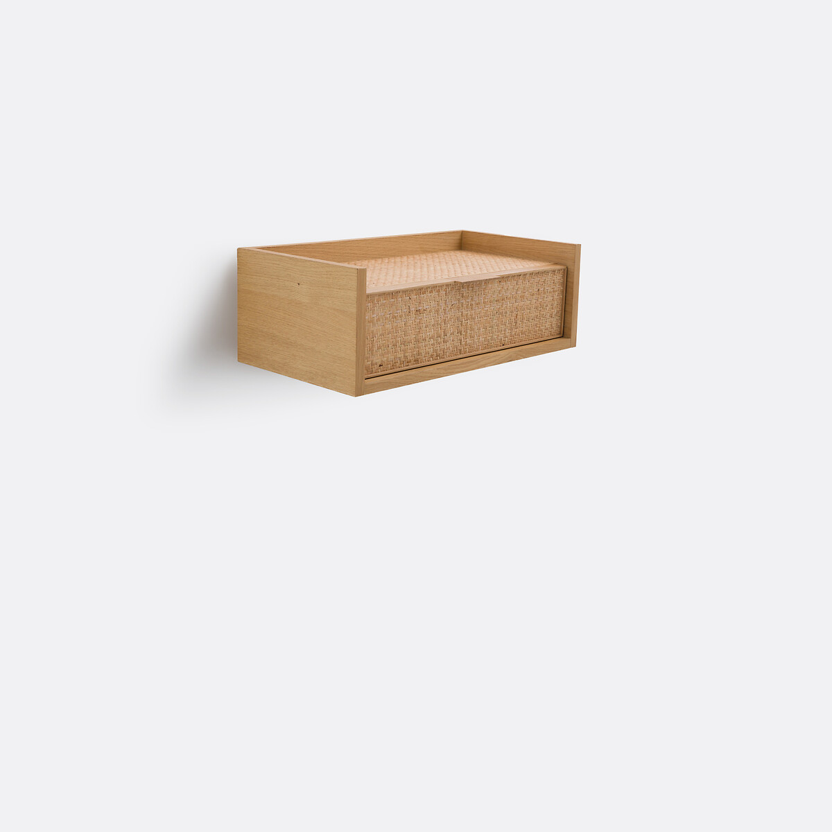 LA REDOUTE INTERIEURS<br>Mesinha de cabeceira de parede, 1 gaveta em rattan trançado, Louison