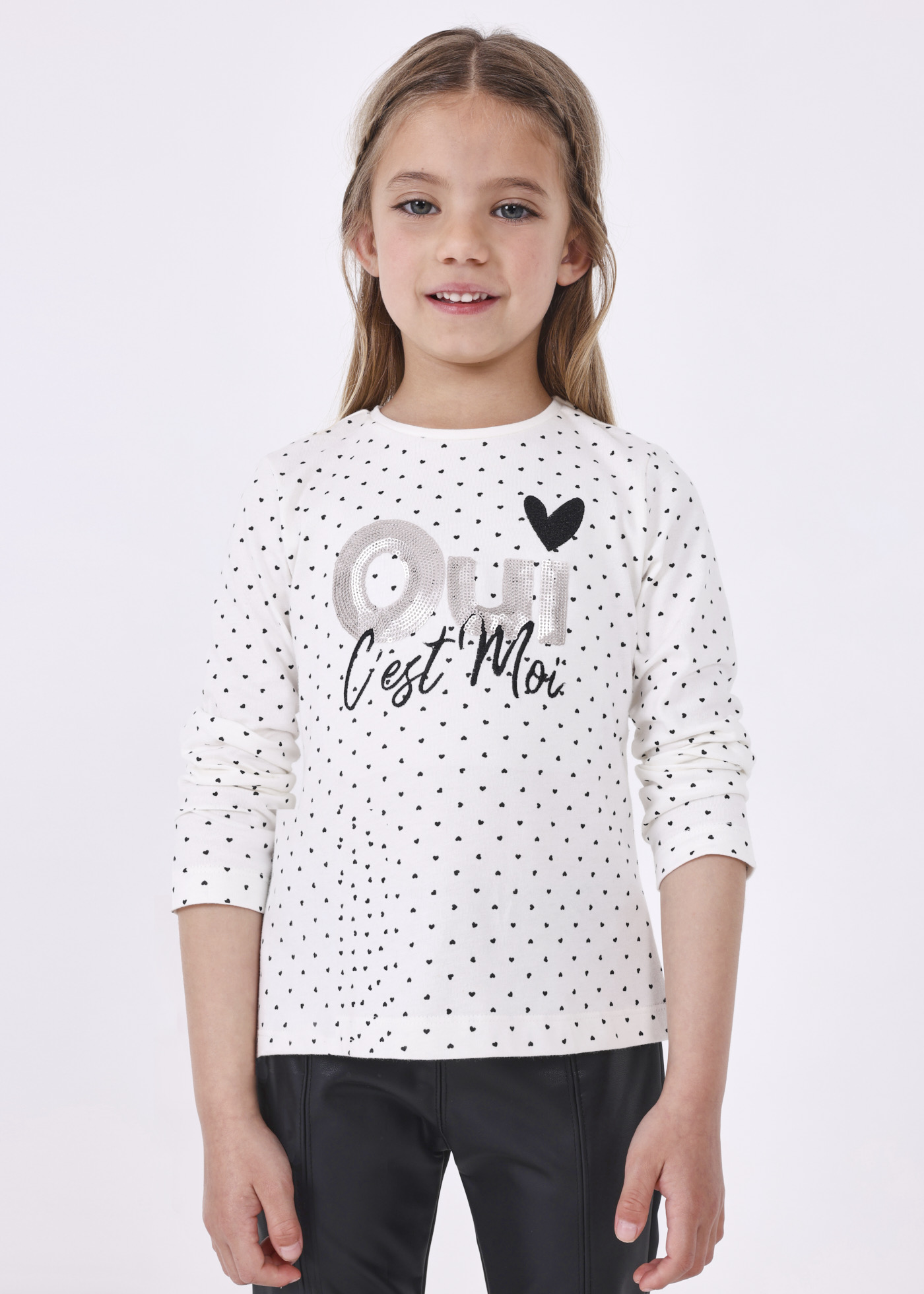 Camiseta de algodão com lantejoulas para meninas