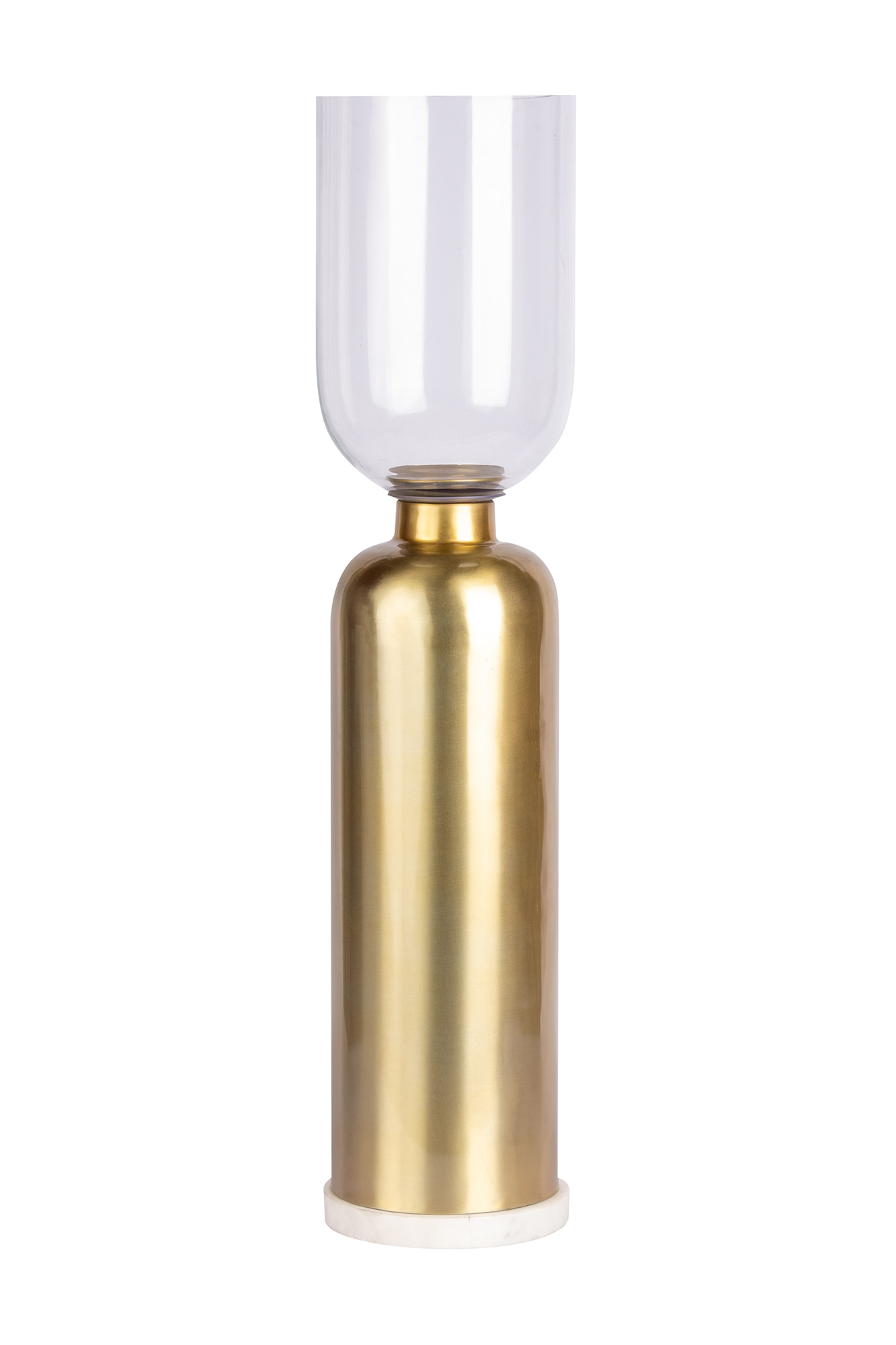 Kayoom Kerzenhalter »Bodenkerzenhalter Shanti 225« Bodenkerzenhalter aus Metall, Marmor-Sockel, Windlicht aus Glas