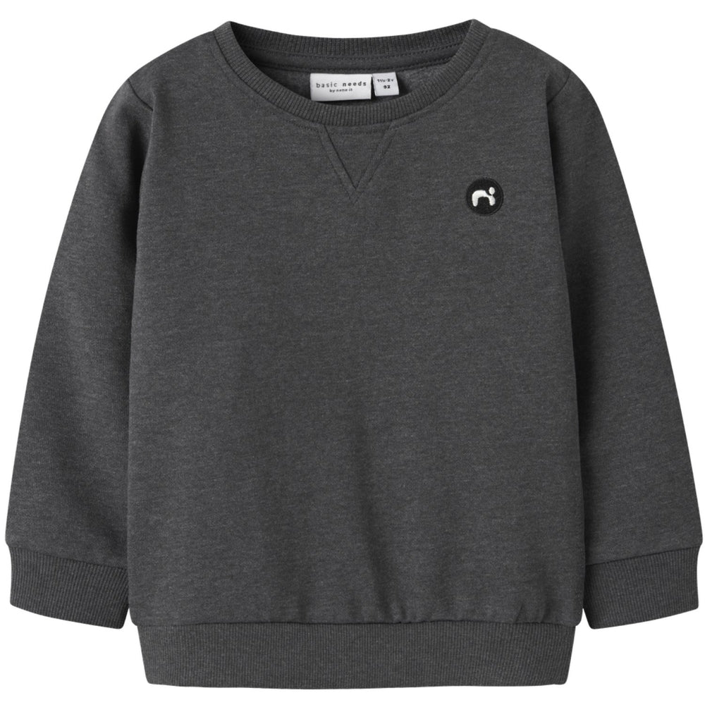 Køb Name It Dark Grey Melange Nmmvimo Ls Sweat Bru Noos