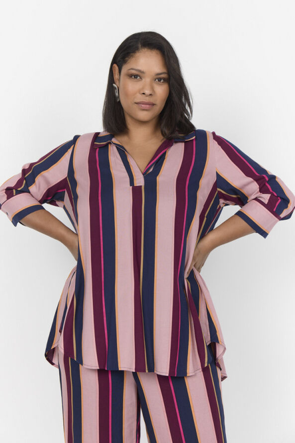 Wasabiconcept Curvy WA-JOSEPHINE 2 Bluse Navy blå 6799c blue iris combi