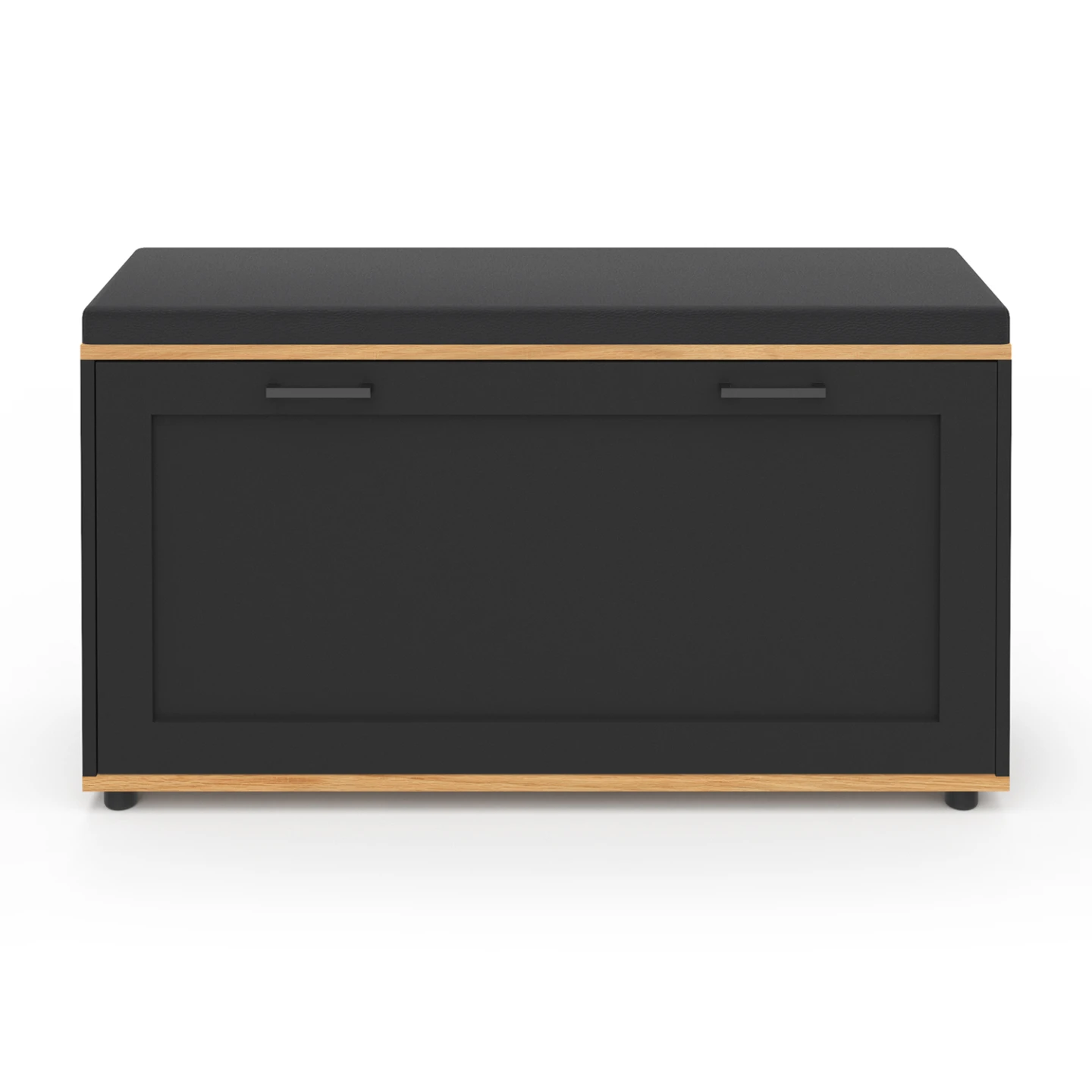 Banc d'entrée VITO avec coussin et rangement chaussures noir 100 cm
