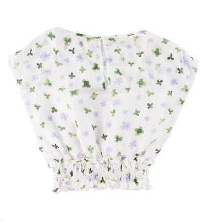 Emporio Armani Top - Seide - Weiß m. Blumen