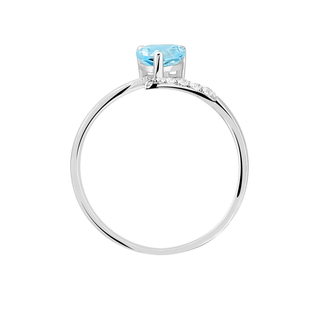 Bague Eva Or Blanc Topaze Et Diamant