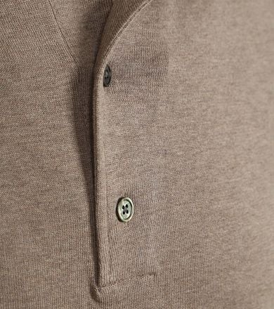 Profuomo Longsleeve Poloshirt Luxury Basic Taupe PPWJ10002C-H3 kopen