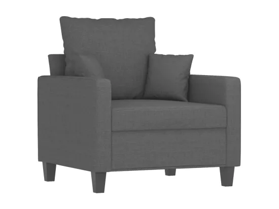 Ensemble de canapés 3 pièces coussins gris foncé tissu