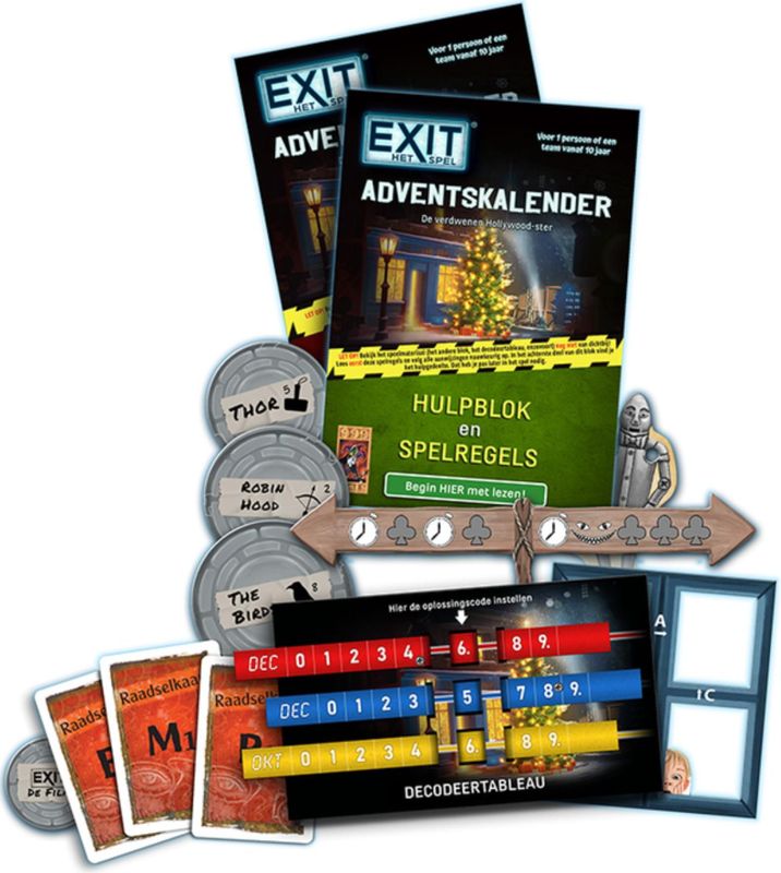 999 Games - EXIT Adventskalender - Gezelschapsspel - Ontdek 24 Puzzels - Hollywood