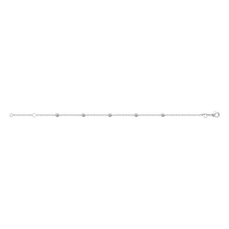 Bracelet Femme - Argent 925 - Oxyde de zirconium - Longueur : 18 cm