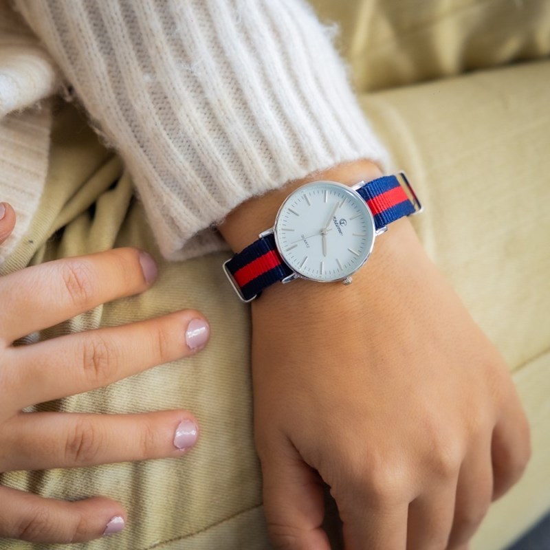 Montre Femme CHTIME bracelet Tissu Rouge