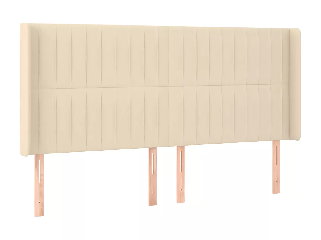 Sommier tapissier et matelas et LED Crème 200x200 cm Tissu
