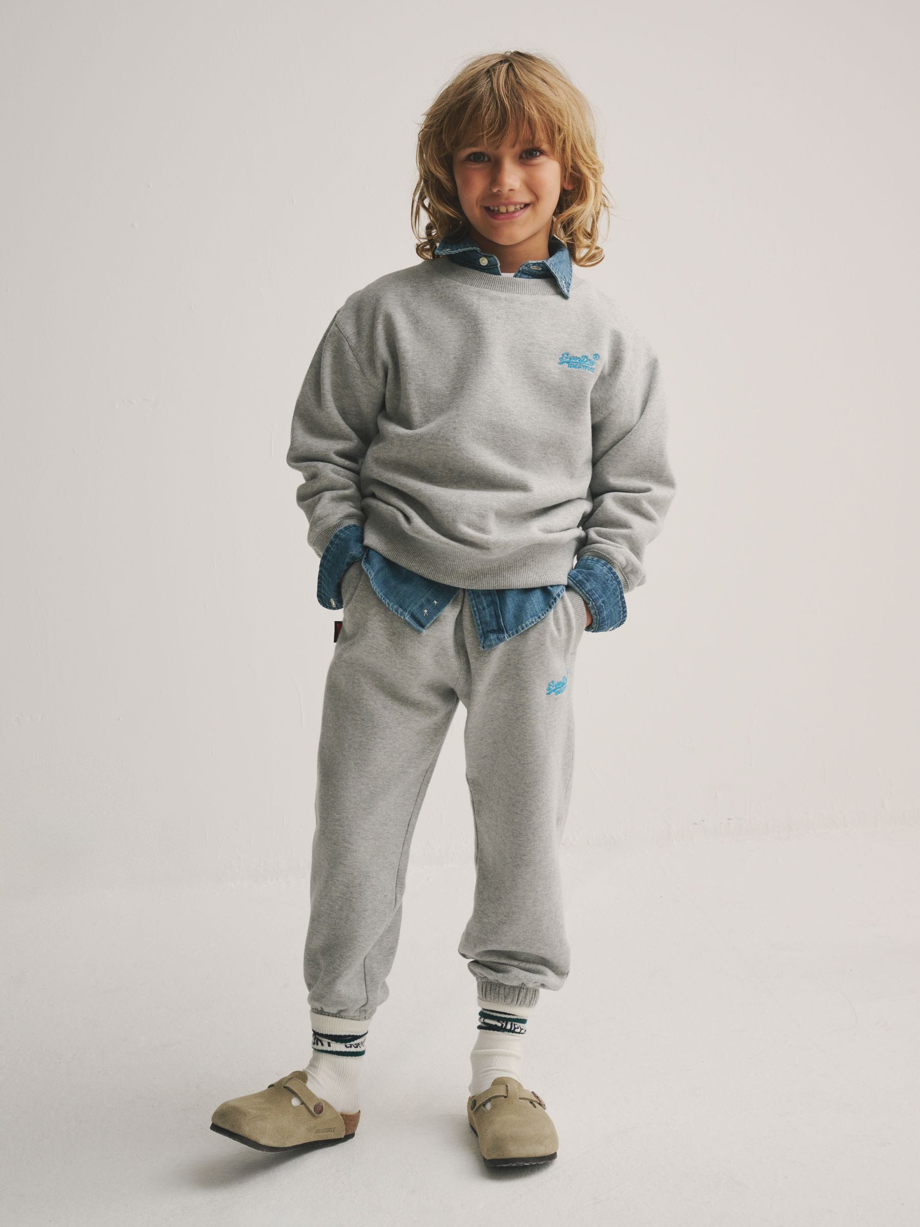 Grijs/blauw - Superdry joggingpak