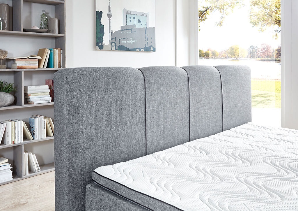 Boxspringbett SAN ANTONIO 180 x 200 cm silbergrau