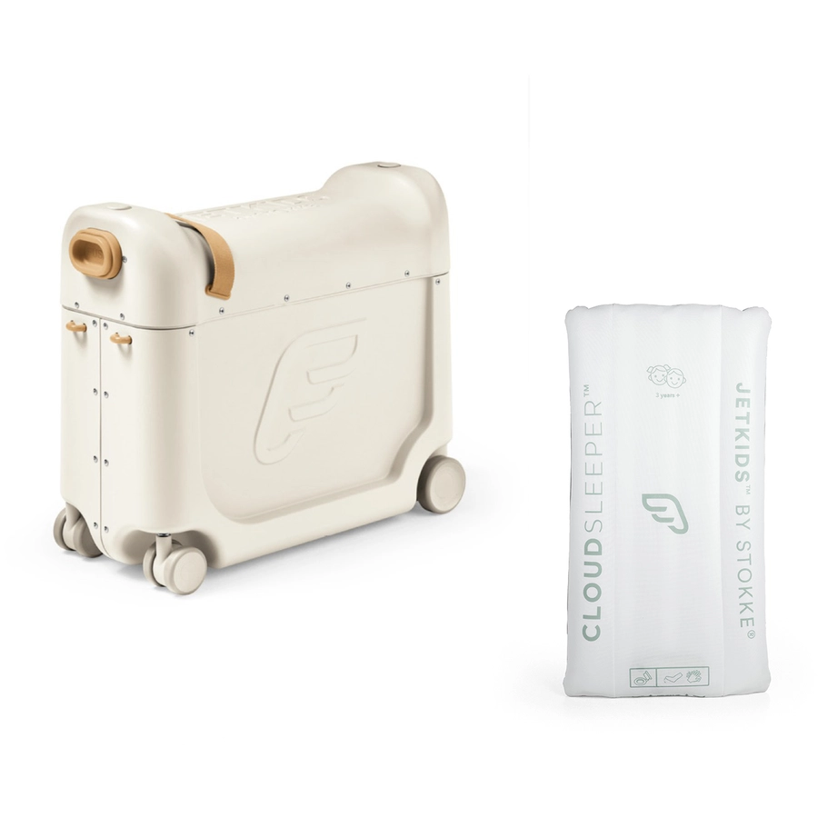 JETKIDS™ BY STOKKE® Aufsitzkoffer BedBox™ Full Moon und Matratze CloudSleeper™ weiß