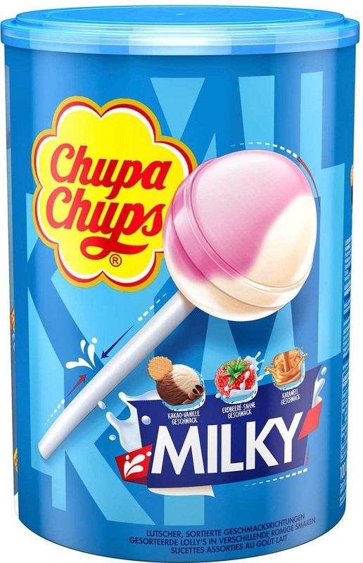 Chupa Chups - Milky Lollyer - Doos met 100 Lolly's - Crème - 100 x 12 g