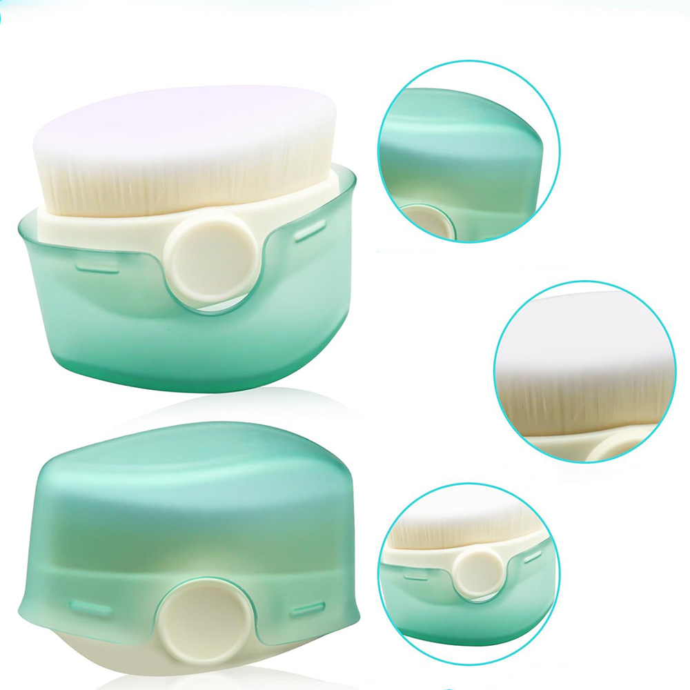 (6x4cm) Sonnencreme Applikator Pinsel Sonnenschutz Auftrage Hilfe mit Schutzkappe - Weiss / Türkis