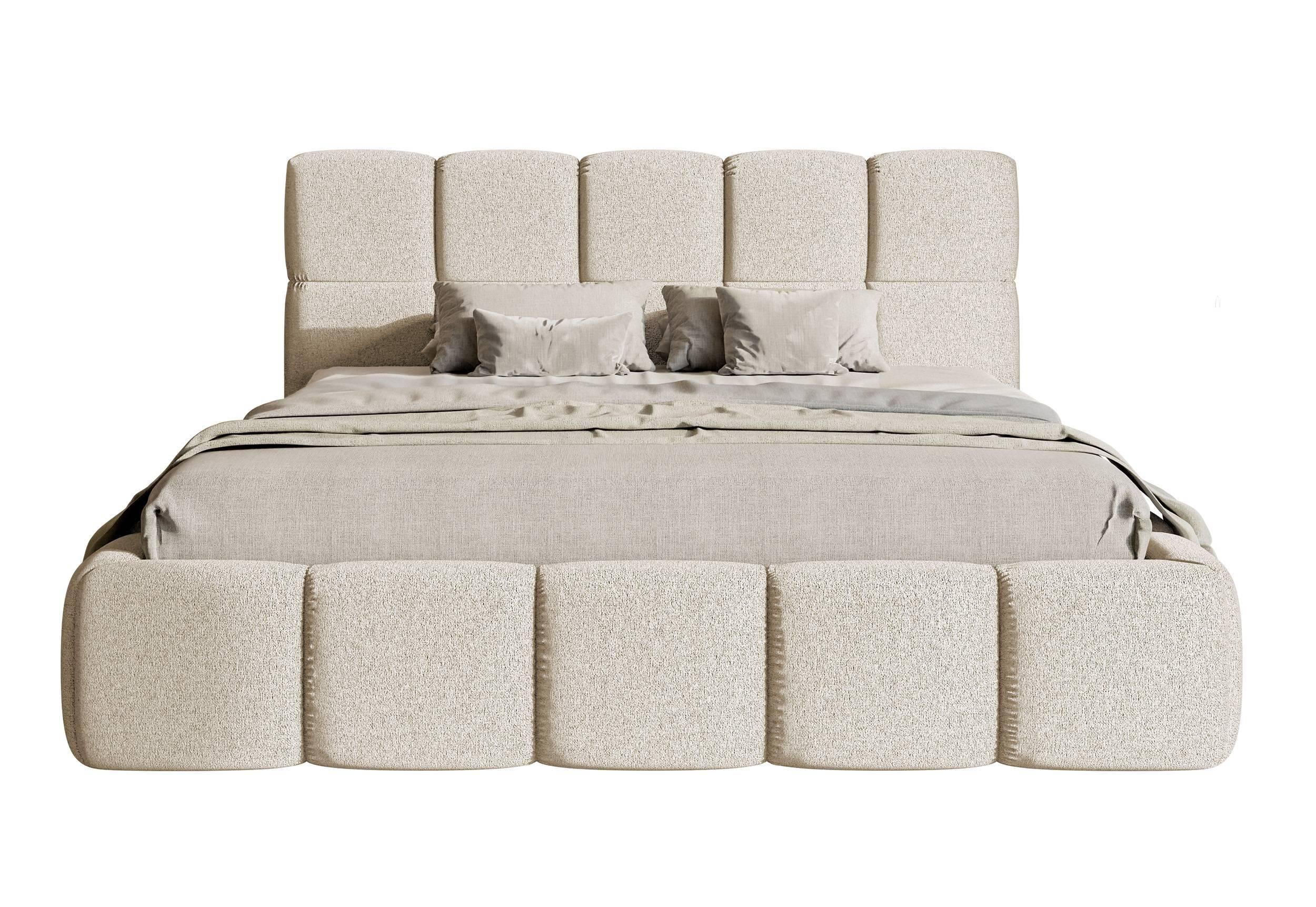 NADUVI Collection Chloe Bedframe 180 x 200 cm - Chenille - Lichtbeige