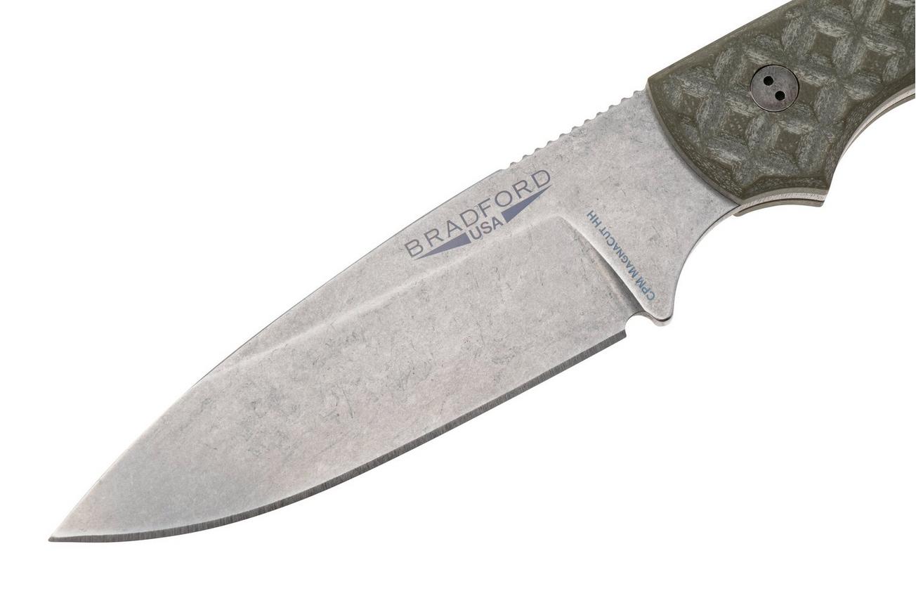 Bradford Knives Guardian 3.2 CPM-MagnaCut High Hardness, Sabre Grind, Stonewashed Finish, Textured OD Green, vaststaand mes