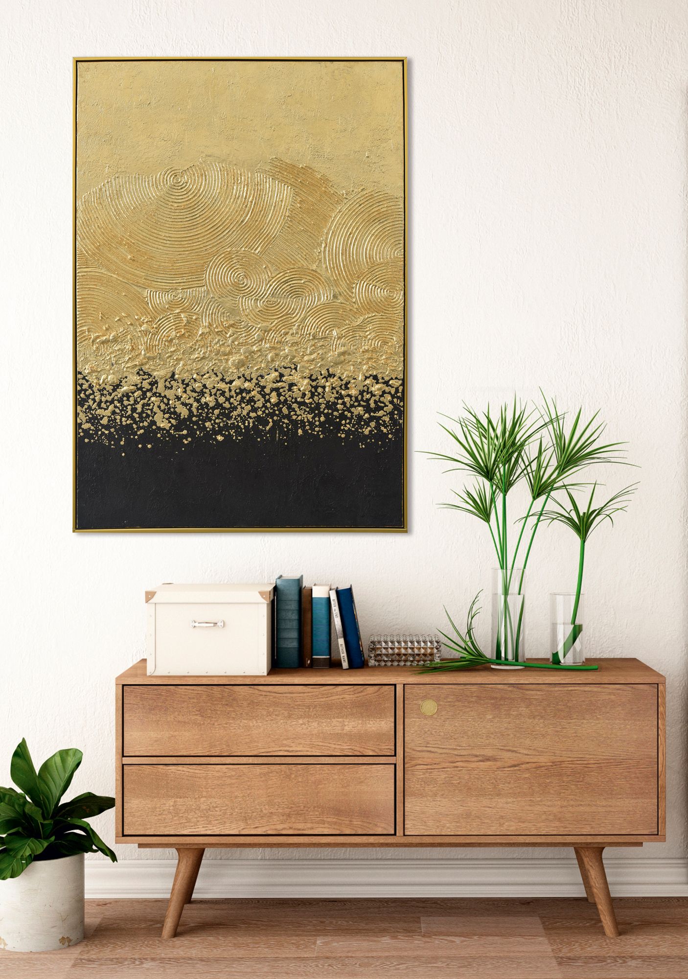Keilrahmenbild GOLD SCHWARZ