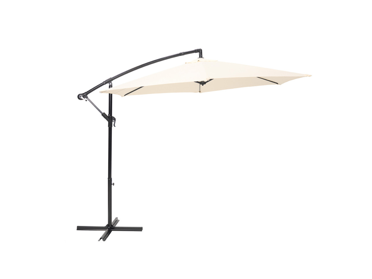Brixy 300 cm zweefparasol met voet - Cream