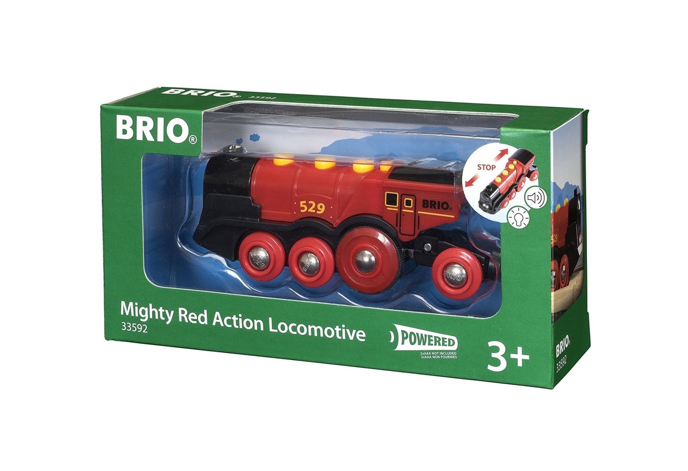 BRIO - Rødt Lokomotiv - Batteridrevet (33592)