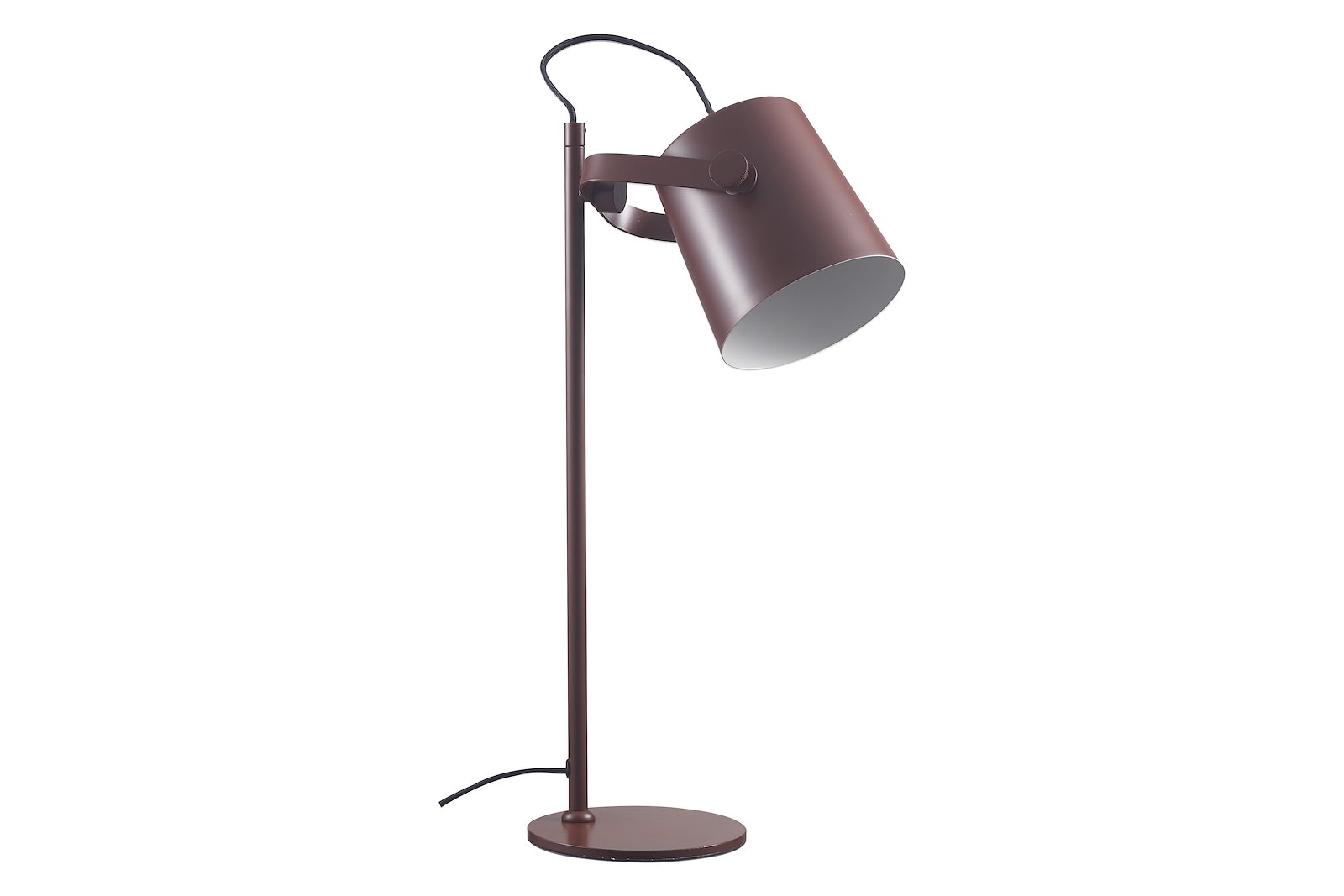 Barnsley bordlampe Brunfarget metall med ledning og bryter