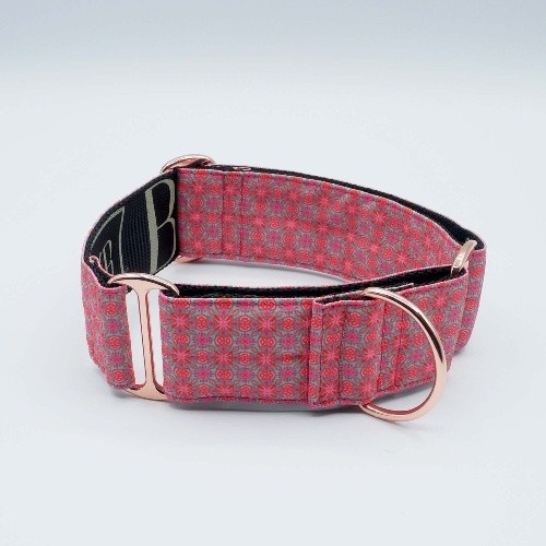 Coleira martingale Baona rosa em náilon reciclado para cães