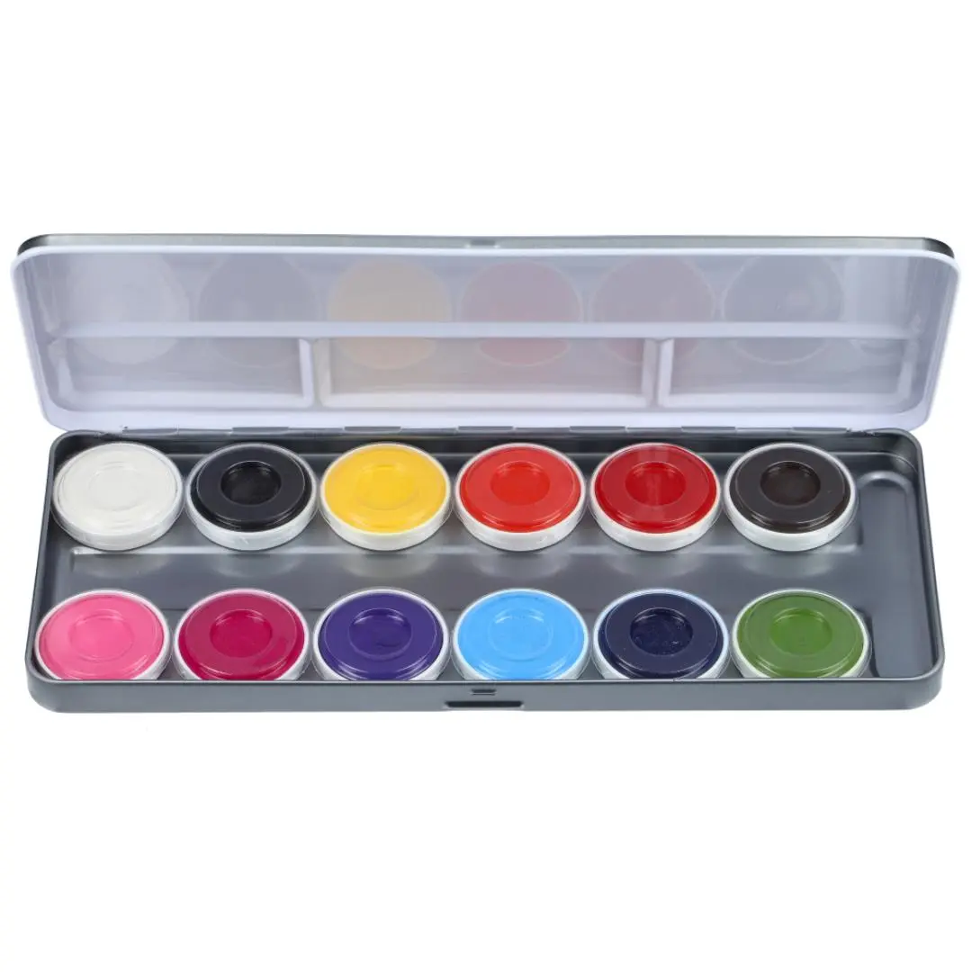 Aqua Face & Body Paint 12 Color Palette Sparkling Faces